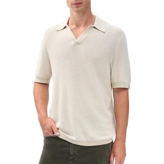 Rag & Bone Harvey Chevron Johnny Collar Polo in Desert Sand at Nordstrom Rack, Size Xx-Large