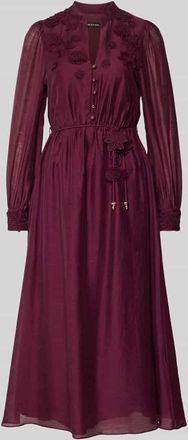 Forever New A-Linien Kleid aus Lyocell-Mix mit Leinen-Anteil Modell YASMIN in Dunkelrot, Gr&ouml;&szlig;e 32