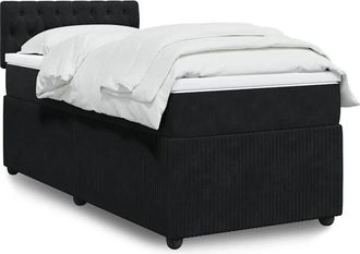 vidaXL Cama Box Spring Con Colch&oacute;n Cuero Sint&eacute;tico Negro 90x190 Cm Vidaxl