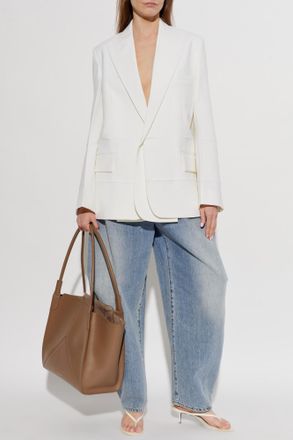 Victoria Beckham Blazer With Cut-out Lapels, Womens, Cream