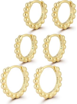 Glaze Jewelry Set of 3 Graduated Beaded Huggie Hoop Earrings in Gold at Nordstrom Rack