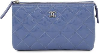 Chanel Light Blue Patent Leather Pouch (Pre-Owned)