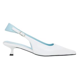 Estro & Luminara Pumps, female, White, Size: 10 US Slingback Kitten Heels