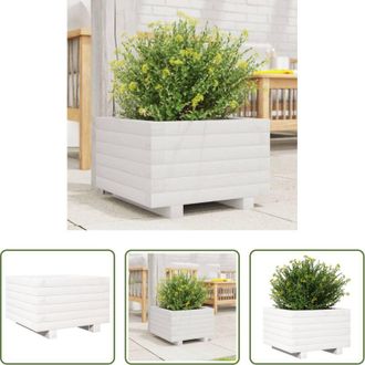 vidaXL Fioriera in legno - Fioriera da Giardino Bianca 40x40x26,5cm Legno Massello di Pino