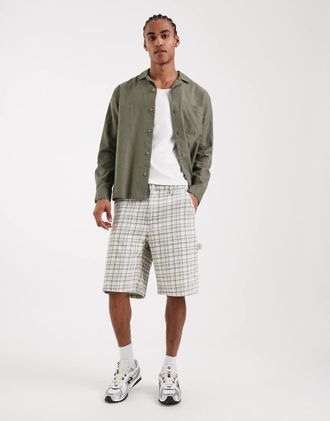 Cotton On Pantaloncini ampi a quadri color pietra-Neutro