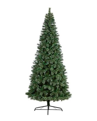 Nearly Natural 10Ft Wisconsin Slim Snow Tip Pine Artificial Christmas Tree With 1652 Bendable Branches