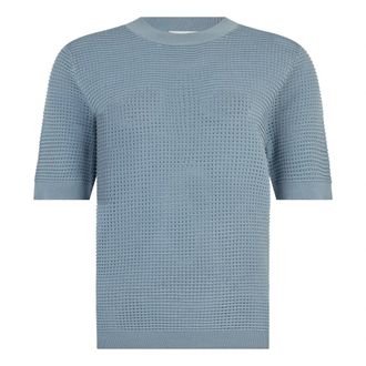 P.A.R.O.S.H. Mesh T-shirt - Dames - Ronde hals truien - Blauw - XS - Truien & Vesten