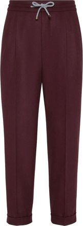 Brunello Cucinelli Pantaloni in lana vergine - Rosso