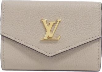 Louis Vuitton Grayish Leather Wallet (Tri-Fold) (Pre-Owned)