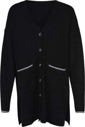 Pinko Tasmania Cardigan Z99 - Dames - Vesten - Zwart - 2XS - Wol - Truien & Vesten