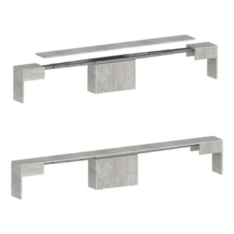 Dmora Dmora - Banco Torquato, Juego De 2 Asientos Para Mesa De Comedor, Bancos Extensibles, 290x25h45 Cm, Cemento
