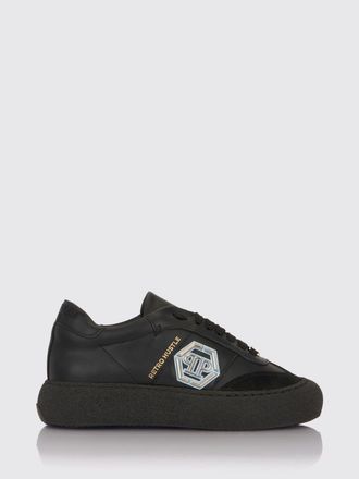 Philipp Plein Sneakers basse Retro Hustle in pelle monogram con suola platform