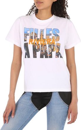 Filles A Papa Ladies White Fap Cowboy T-Shirt, Brand Size 0