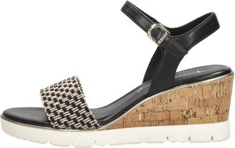 Tamaris Sandalen Hak - Dames - Sleehakken - Zwart - 40 EU - Schoenen