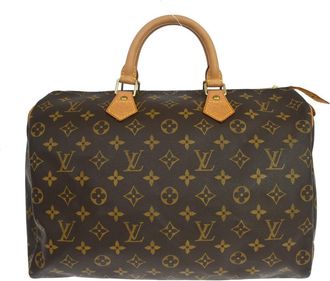 Louis Vuitton Speedy Handbag Monogram Canvas Brown Canvas Handbag (Pre-Owned)