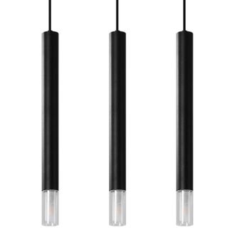 Sollux Lighting L&aacute;mpara de techo negro acero, vidrio alt. 120 cm