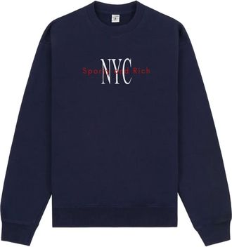 Sporty & Rich Felpa leggera in cotone - Blu