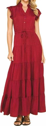 Pinch Design Fall Sleeveless Maxi Dress In Red
