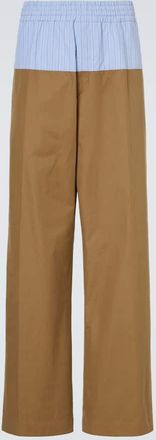 Dries Van Noten Paneled cotton twill wide-leg pants