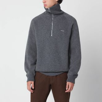 Prada Polo grigio ardesia in lana e cashmere