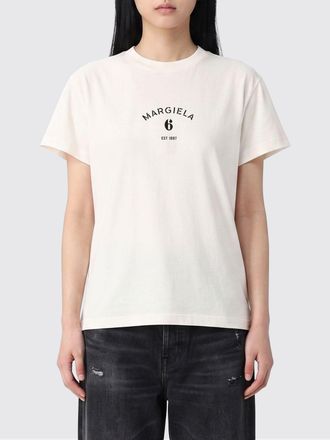 Maison Margiela T-shirts in cotone con logo Mm6 Maison Margiela