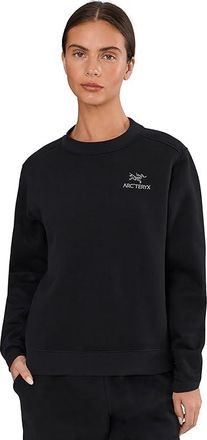 Arc'teryx Emblem Fleece Crew Womens Clothing Black : XXS, Cotton/Polyester