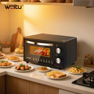 Woltu Woltu Forno Elettrico Piccolo Con 10 Litri Potenza 800 W Vetro Isolato Con Maniglia Timer 60 Nero