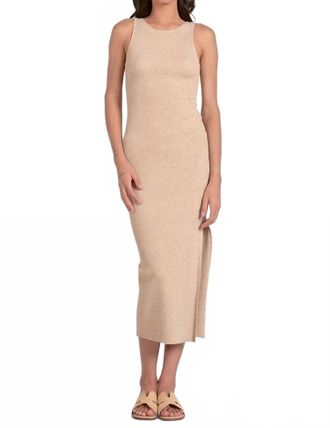 Elan Ribbed Knit Dress In Sand