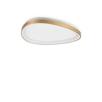 Netlighting Gemini 61cm LED Integrated LED Semi Flush Ceiling Light Brass 2700K in White