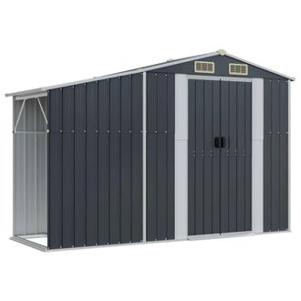 Berkfield Home Garden Shed Anthracite 277x93x179 cm Galvanised Steel in Black | Size: 277 x 93 x 179 cm