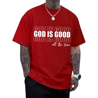 Generic Christian T Shirt Cotton GOD is Good Religious Cross Printed T-Shirt Jesus Shirts Oversized Tops Casual Vacation Clothes Trip