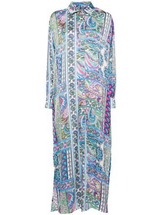 Bambah button down dress - Blue