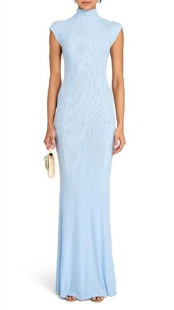 SER.O.YA Seroya Laissa Mesh Gown In Ice Blue