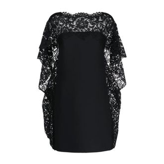 Valentino Kleedjes, Dames, Zwart, S, Cape-Stijl Jurk met Kant