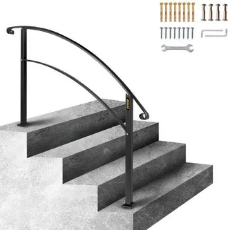 OEM Gel&auml;nder 4ft Treppengel&auml;nder 3 Bis 4 Stufen 0 &deg; Bis 45 &deg; Eingangsgel&auml;nder Formsch&ouml;n Schwarz Treppengel&auml;nder Edelstahl Verstellbarer Treppenhandlauf Sc