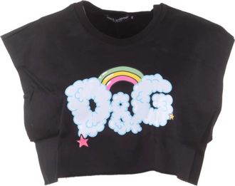 Dolce & Gabbana Mouwloze Korte T-shirt - Dames - T-shirts - Zwart - M - Tops