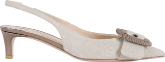 Roberto Festa Milano Panama Linen Vega Leather Sole Leather Pumps