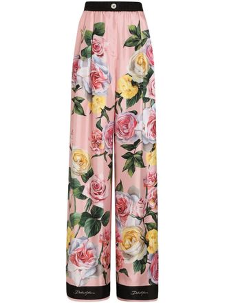 Dolce & Gabbana floral-print trousers - Pink