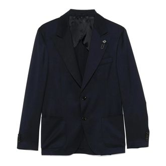 Lardini Blazer van scheerwol - Heren - Business blazers - Blauw - 2XL - Wol - Kostuums