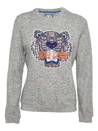 Kenzo iger-motif cotton sweatshirt - Grey