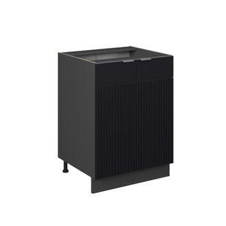 Vicco Mueble Bajo De Cocina Fame-line, Rayas Negras, 60 Cm Sin Encimera, Vicco