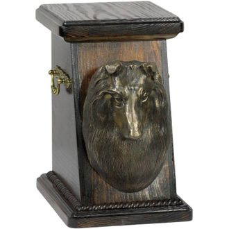 OEM Sheltie - Urna Para Cenizas De Perro, Elegante Urna Con Estatuilla, Urna Conmemorativa Con Busto De Perro De Art-dog