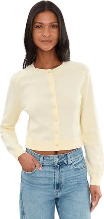 525 america Cleo Saddle Shoulder Cardigan Womens Sweater Lemon Icing : LG, Cotton/Nylon