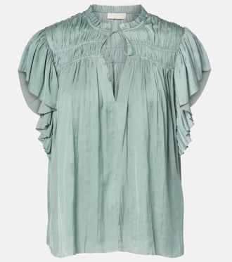Ulla Johnson Agosta pliss&eacute; satin top