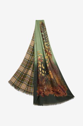 Etro Wendbarer Schal mit Karos und Bl&uuml;tenmotiven