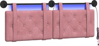 vidaXL Cabecero Colgante Con Luz Led Rosa Terciopelo Vidaxl
