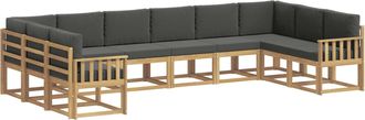 vidaXL Conjunto De Sof&aacute;s De Exterior 10 Uds. Blanco Y Antracita Vidaxl