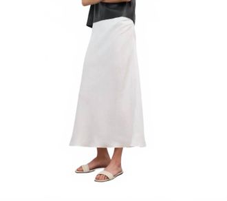 House of Dagmar Draped Midi Skirt In White