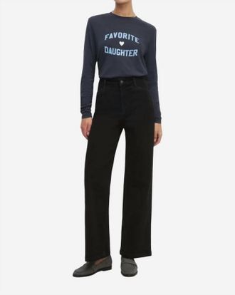 Favorite Daughter The Favorite Daughter Long Sleeve Tee In Navy/light Blue