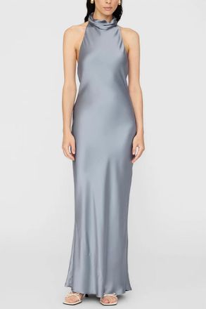 Anine Bing Eliana Dress In Silver Blue